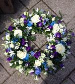 Purple, White and Blue Wreath